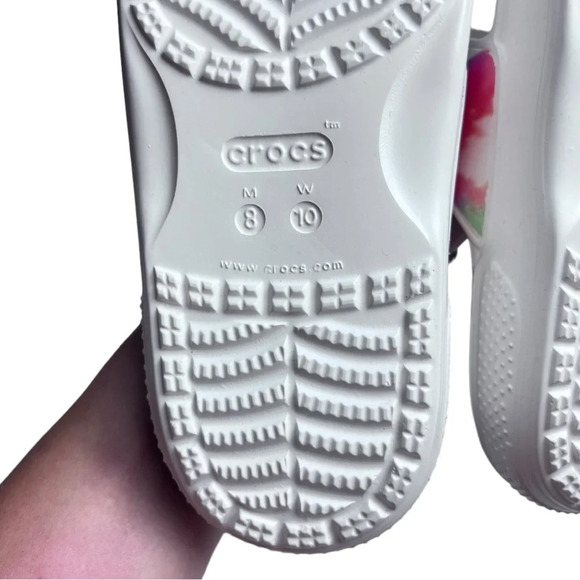 Classic Crocs Tie‎ Dye Graphic Sandal White/Multi Relaxed Fit M8/W10 Unisex - Picture 8 of 8